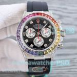 Swiss Replica Rolex Rainbow Daytona N V13  Stainless Steel Oysterflex Rubber Strap